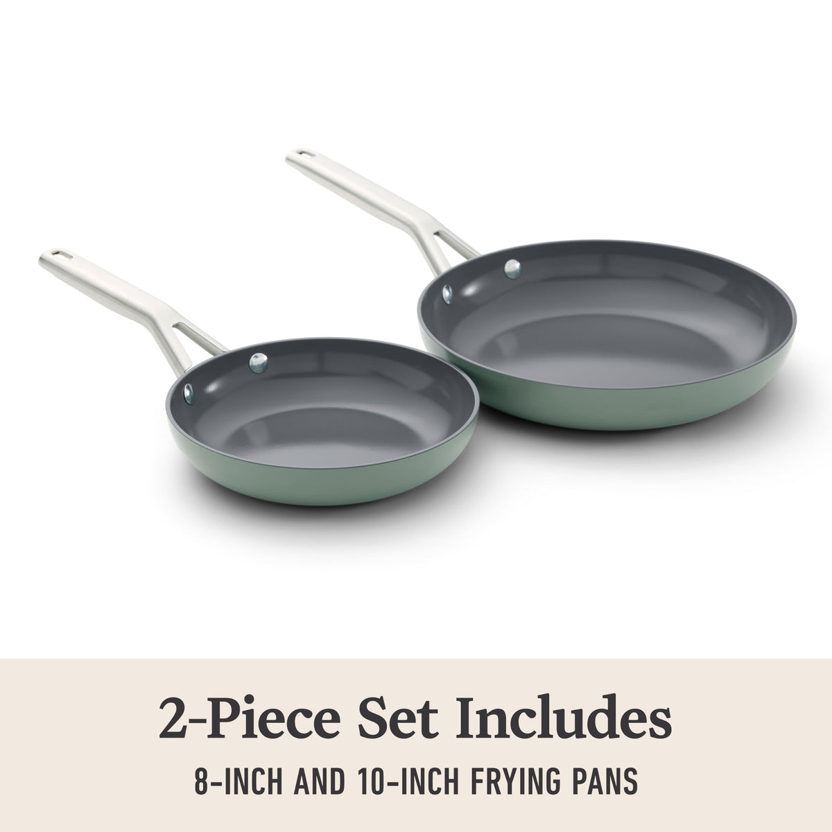Calphalon® Ceramic Nonstick 8" and 10" Frying Pan Set, Silver Ash