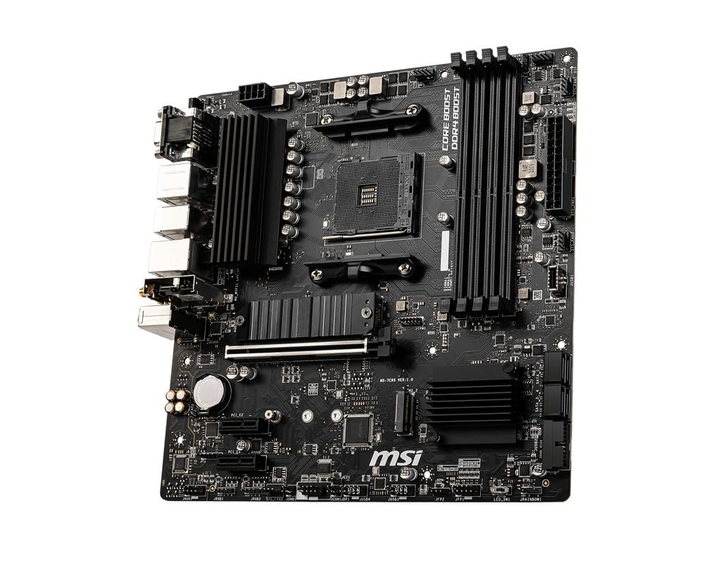 MSI B550M PRO-VDH WiFi ProSeries Motherboard (AMD Ryzen 5000, AM4, DDR4, PCIe 4.0, SATA 6Gb/s, M.2, USB 3.2 Gen 1, Wi-Fi, Bluetooth, D-SUB/HDMI/DP, Micro-ATX)