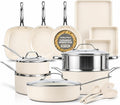 GOTHAM STEEL 20 Pc Ceramic Cookware Set, Diamond and Titanium Coated