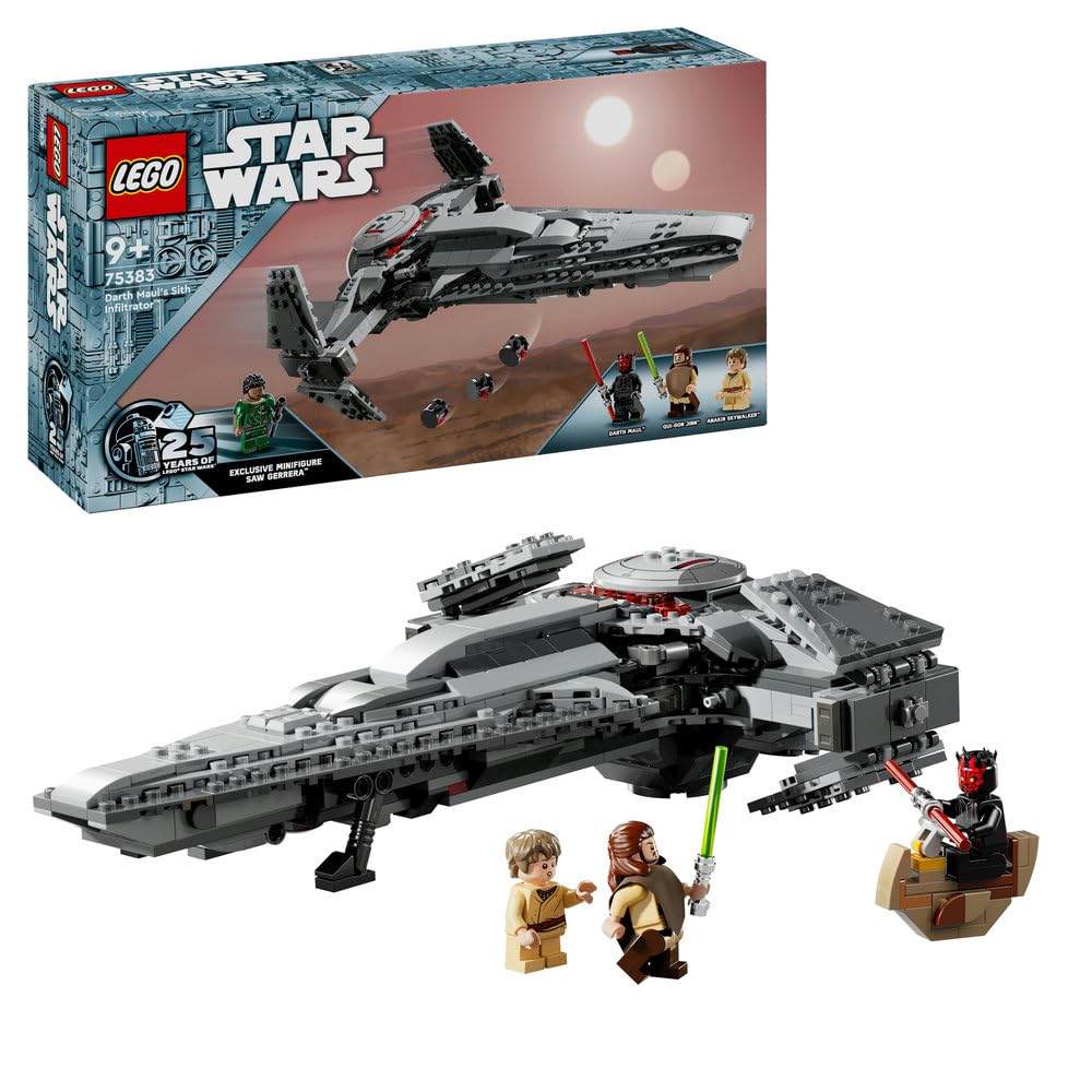 LEGO 75383 Dark Maul's Sith Infiltrator 9+ 640pcs Spaceship Building Toy for Kids