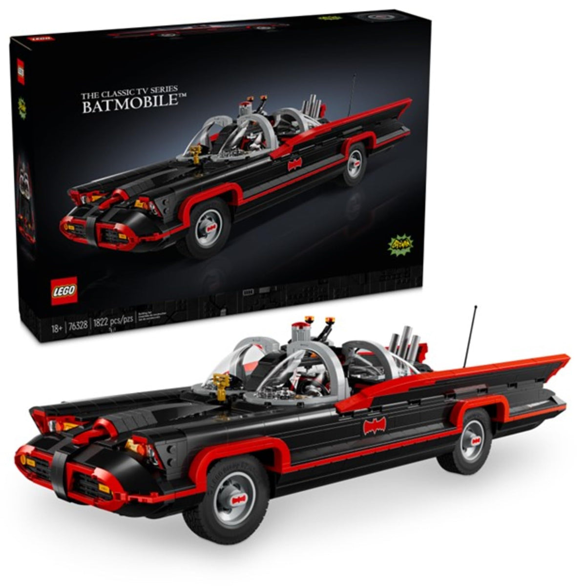 LEGO DC Batman: The Classic TV Series Batmobile, DC Collectible Car, Building Set Inspired by the 1966 Television Show’s Classic Batmobile, Creative Gift for Adults and Super Hero Fans, 76328
