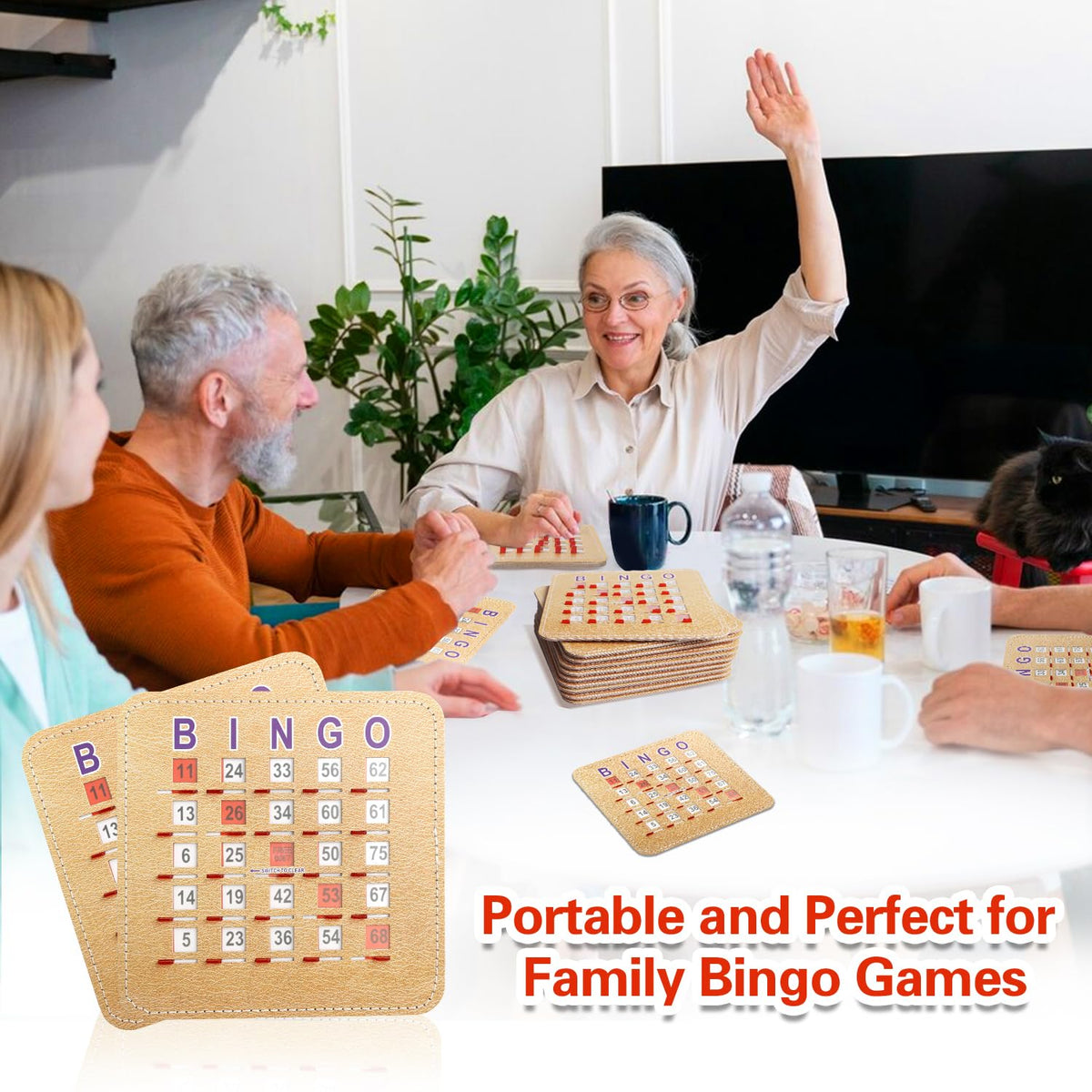 GSE Bingo Game Cards, 200-Pack Reusable Shutter Bingo Cards
