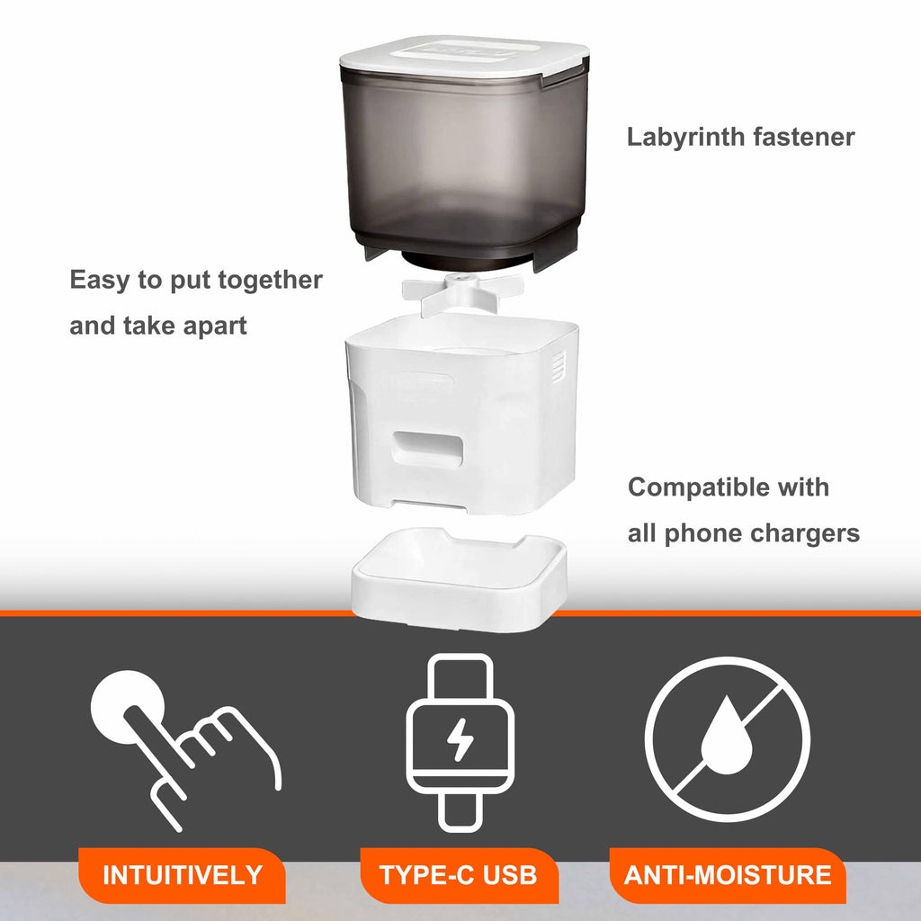 HIFAY ATX4 Automatic Cat Feeder – 4L Timed Cat Dry Food Dispenser ， All the Food Could be dispensed Normally After the Power outages, Auto Pet Feeder for Cats and Dogs