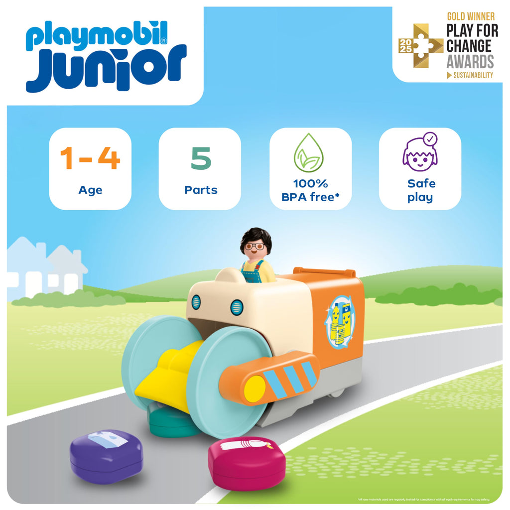Playmobil Junior: Push and Grab Garbage Collector Vehicle
