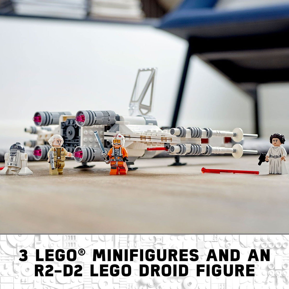 LEGO Star Wars Luke Skywalker's X-Wing Fighter 75301 Building Toy Set - Princess Leia Minifigure, R2-D2 Droid Figure, Jedi Spaceship from the Classic Trilogy Movies, Great Gift for Kids, Boys, Girls
