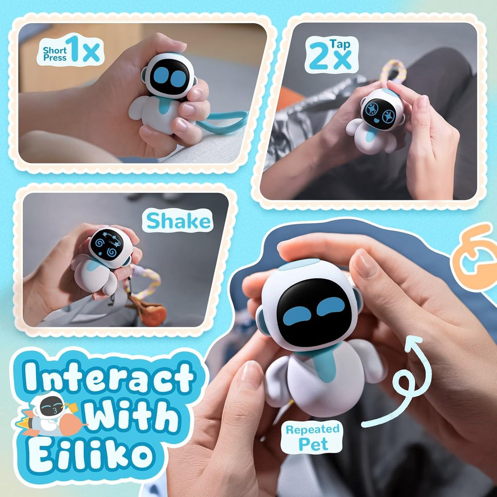 Eiliko – Your Tiny Companion Robot | AI Conversations, Expressive Faces & Living Personalities | Wearable Character Charm from the Eiliko Universe for Couples & Friends