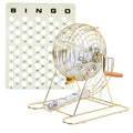 GSE Professional Bingo Game Set for Adults Large Groups, (Gold Cage)