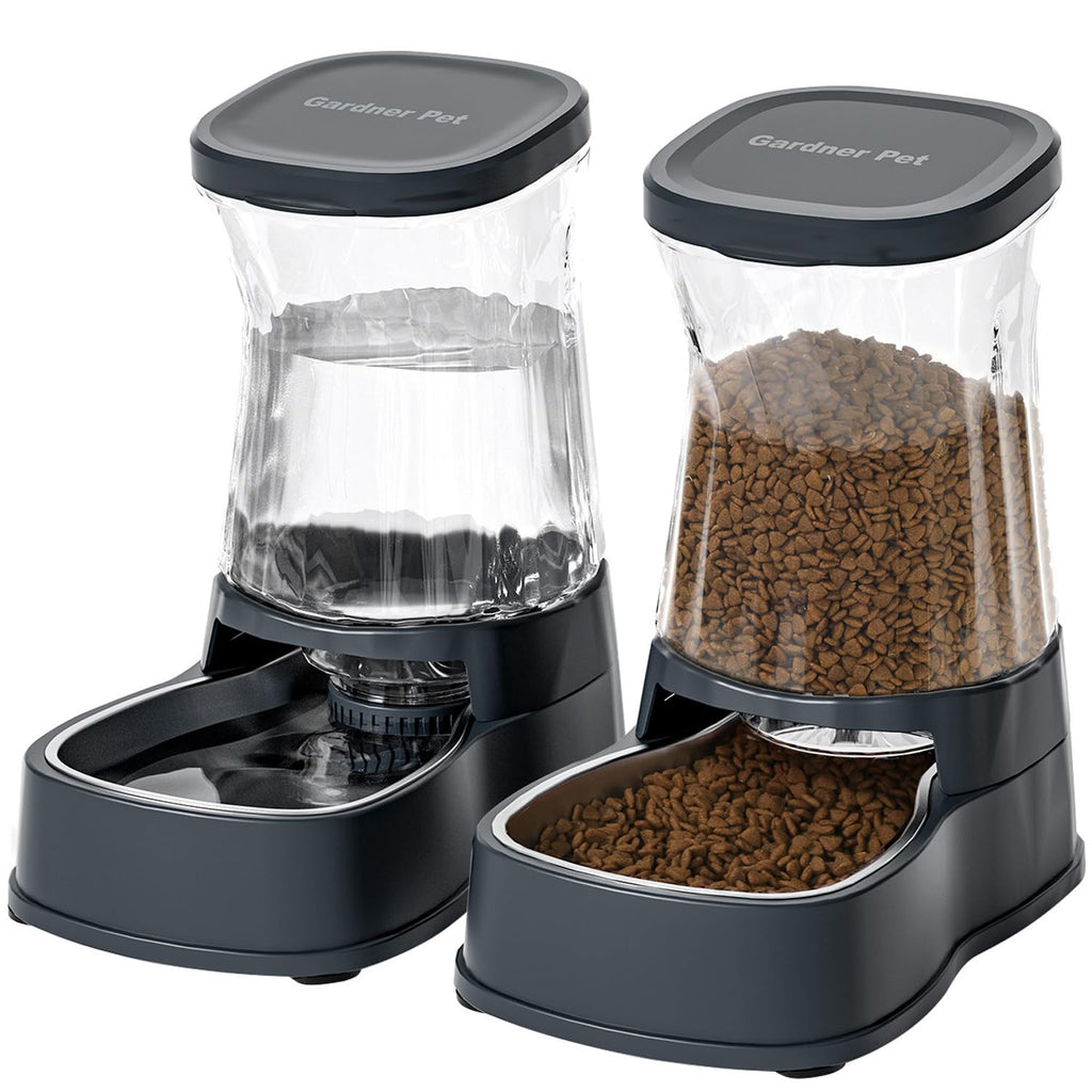 Automatic Dog Water Dispenser & Feeder Food Set, 304 Stainless Steel Bowls