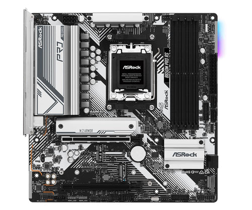 Asrock B650M Pro RS AMD Socket AM5 Ryzen 7000/8000/9000 Series DDR5 7200+ (OC) MHz 256GB M.2 Key E for WiFi SATA3 6.0 Gb/s Micro ATX Motherboard 2.5G LAN BIOS Flashback
