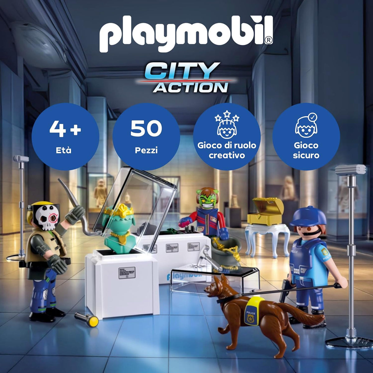 PLAYMOBIL Action Heroes Diamond Robbery Adventure Toy with Excitement and Action Promotes Role Play and Teamwork with Many Details and Accessories for Children from 4 Years 71876