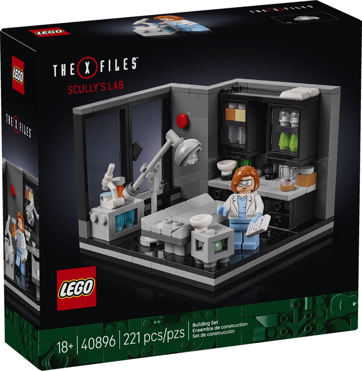 LEGO Ideas The X-Files Scully's Lab Set 40896 – 221 Pieces, FBI National Academy Lab with Dana Scully Minifigure & Reversible Goggles Head | Sci-Fi Gift