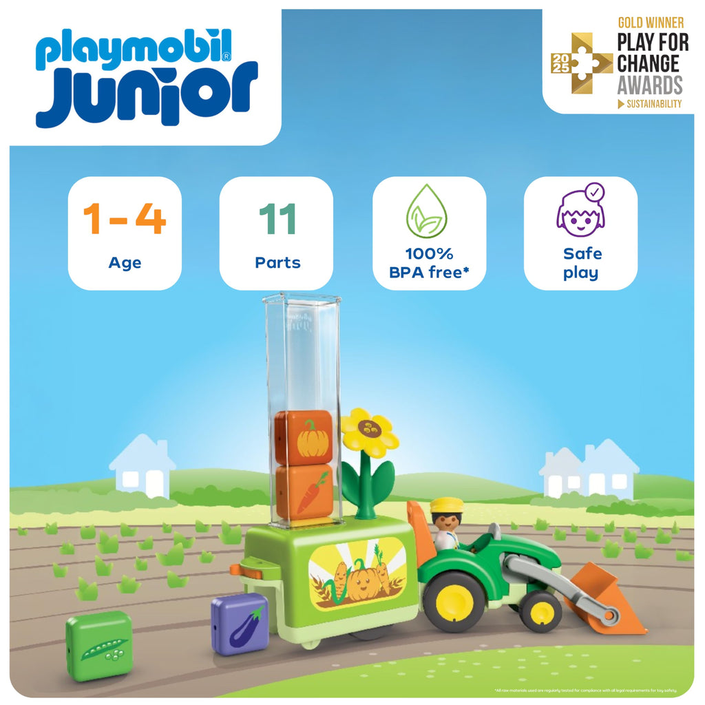 Playmobil Junior: Tractor with Load and Drop Planter