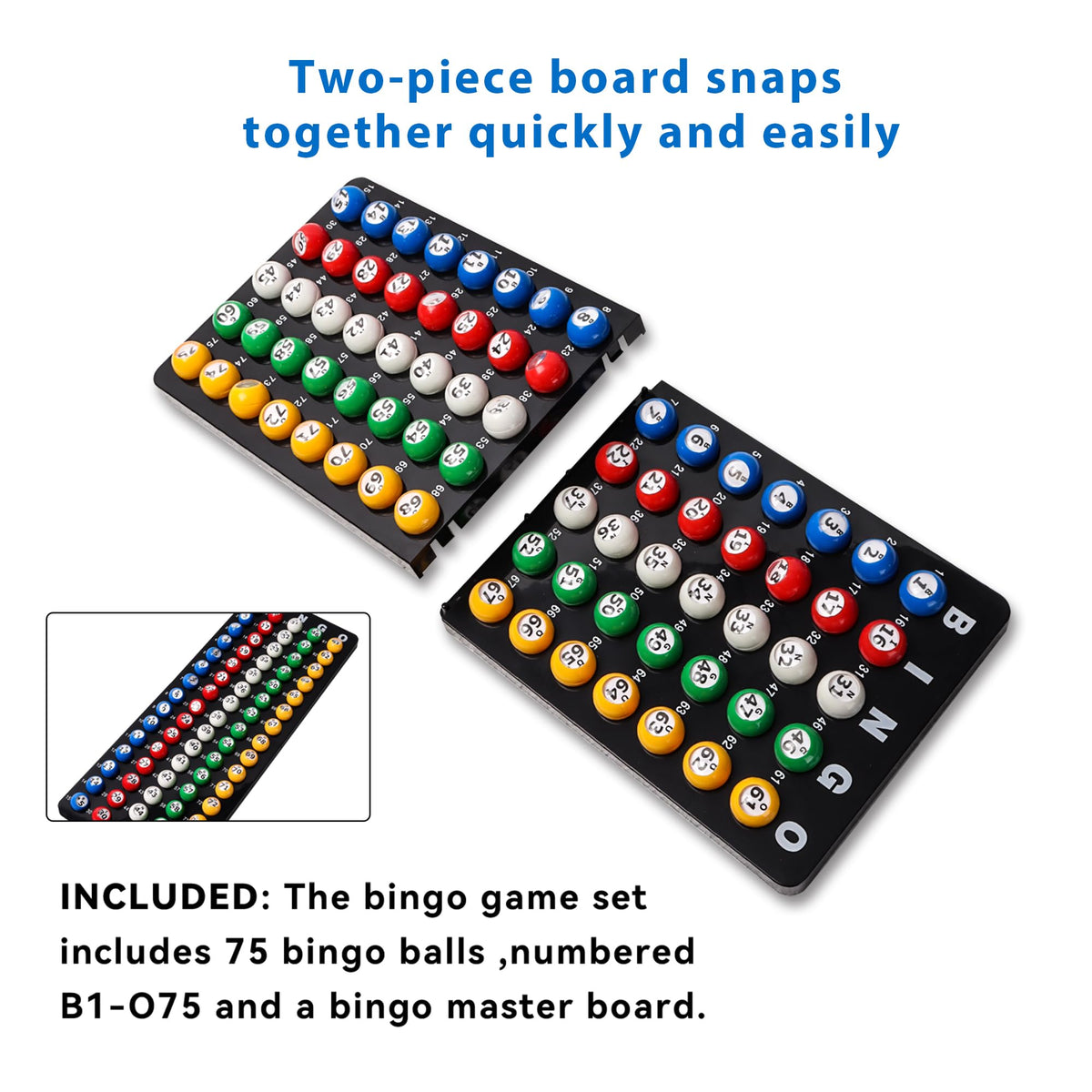GSE Professional Black Bingo Master Board and 7/8-Inch Multi-Color Balls
