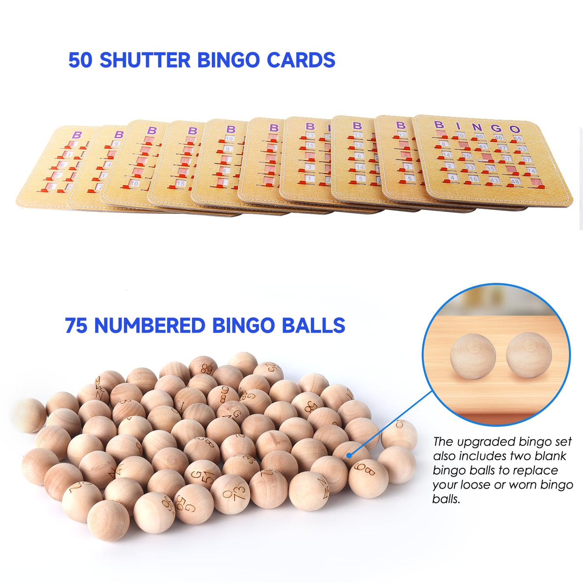 GSE Deluxe Bingo Game Set, Large Brass Cage, 50 Shutter Slide Bingo Cards