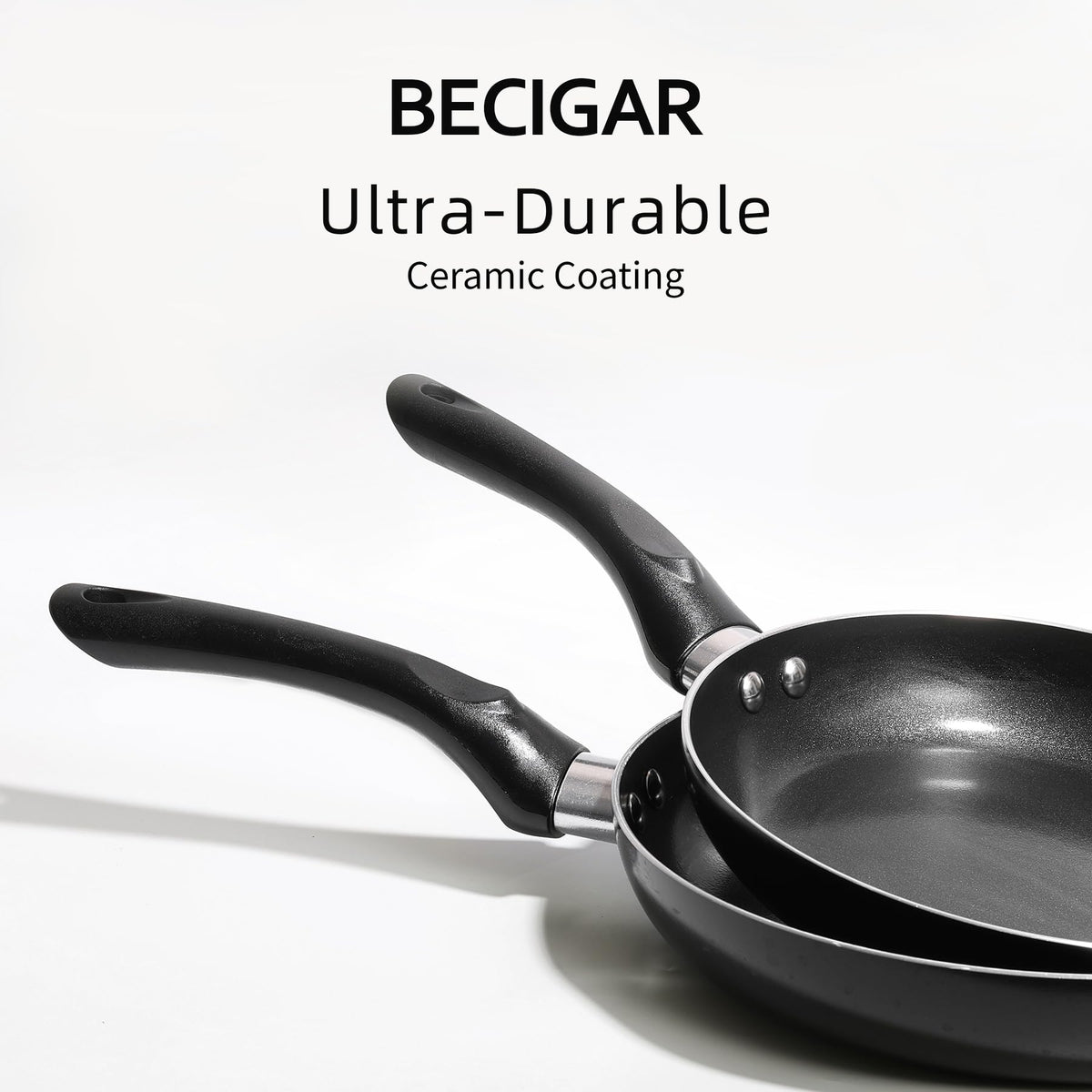 BECIGAR 8 Pcs Ceramic Pots and Pans Set