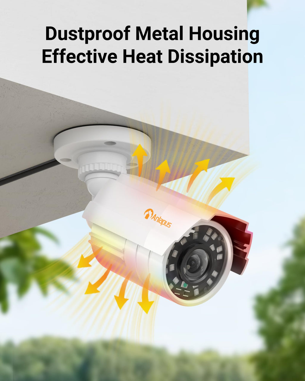 Anlapus 4 Pack 1080P HD Security Cameras, IP66 Weatherproof, 80ft Night Vision, 2MP Indoor Outdoor Home CCTV Bullet Camera for 1080P/5MP/4K Analog Surveillance DVR System