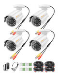 Anlapus 4 Pack 1080P HD Security Cameras, IP66 Weatherproof, 80ft Night Vision, 2MP Indoor Outdoor Home CCTV Bullet Camera for 1080P/5MP/4K Analog Surveillance DVR System