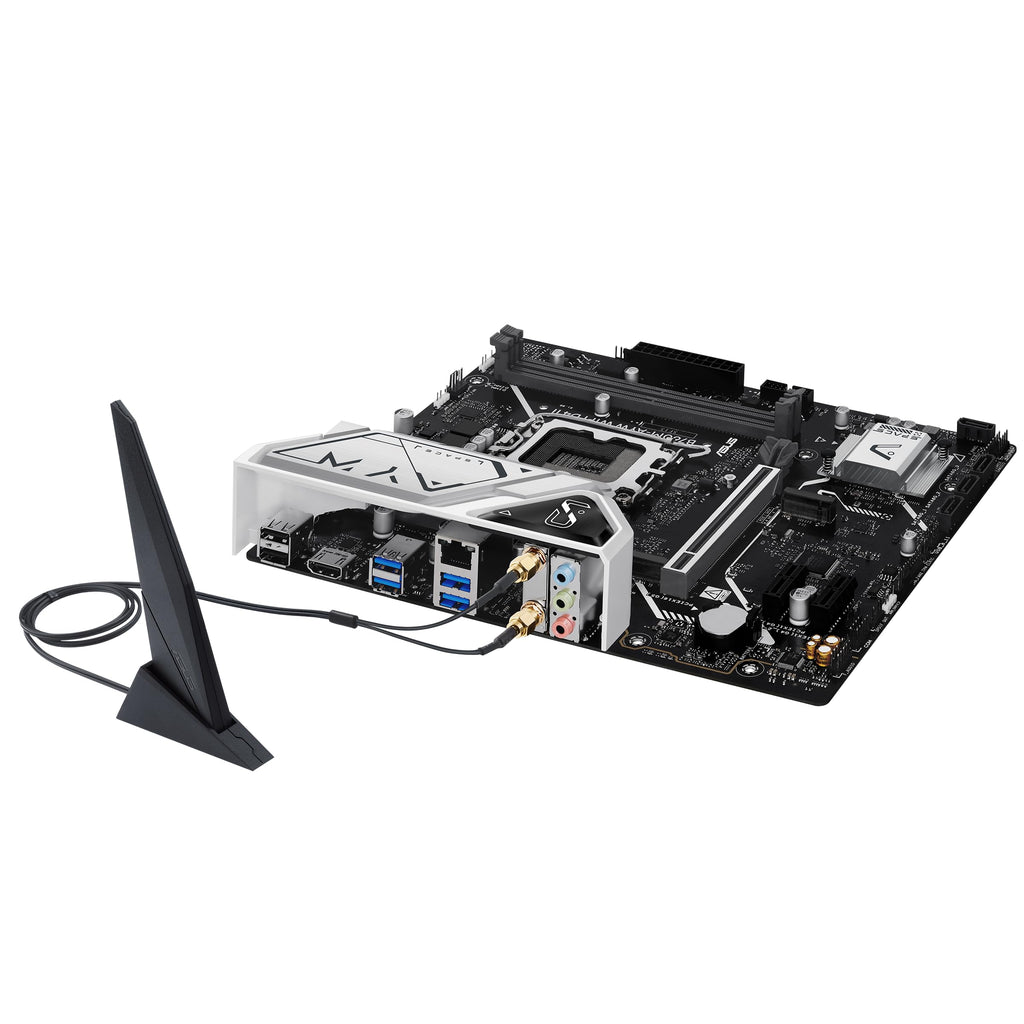 ASUS B760M-AYW WiFi D4 II Intel® B760 (LGA 1700) microATX mATX Motherboard, PCIe 5.0 x16 Support, Two M.2 Slots, DDR4, Realtek 2.5Gb Ethernet, Wi-Fi 6, HDMI, SATA 6 Gbps, Front USB 5Gbps, Aura Sync