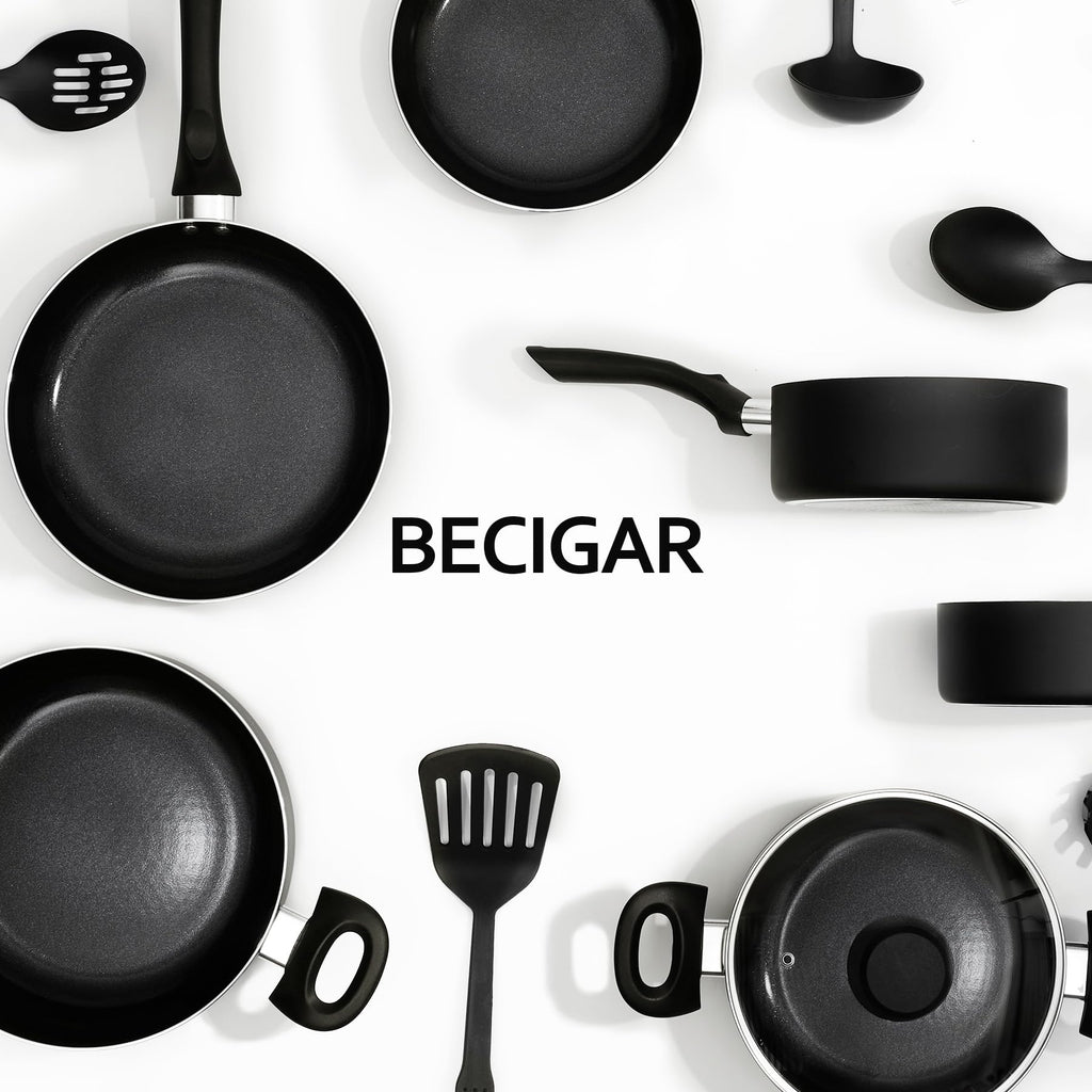 BECIGAR 8 Pcs Ceramic Pots and Pans Set