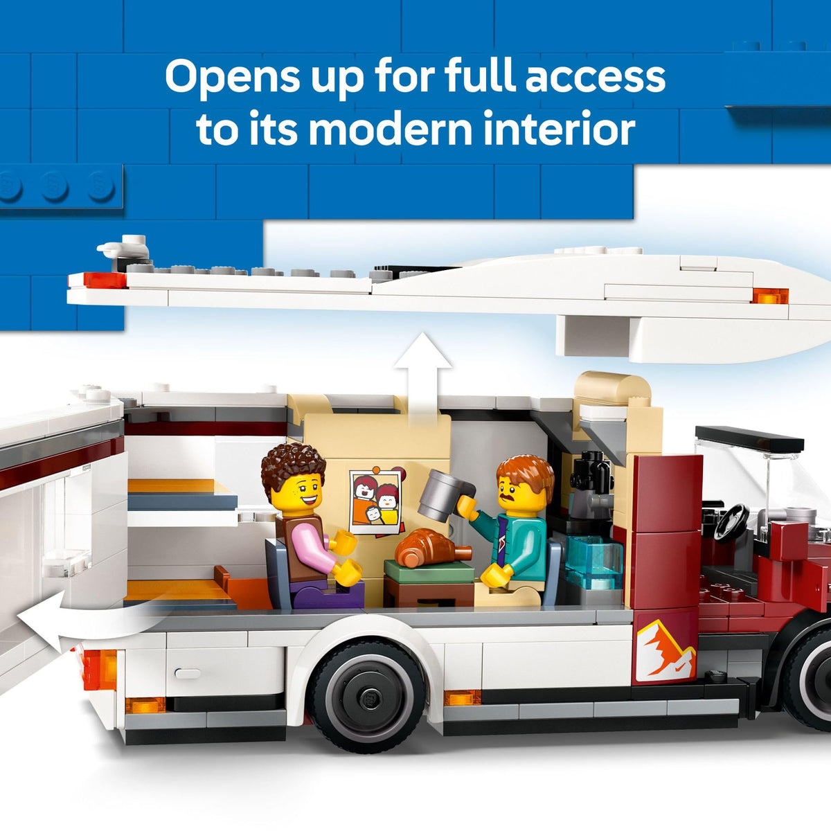 LEGO City Holiday Adventure Camper Van Building Toy Set - Vacation Toy for Kids, Boys and Girls, Ages 6+ - Includes 3 Minifigures and Accessories - Gift Idea for Birthdays & Holidays - 60454