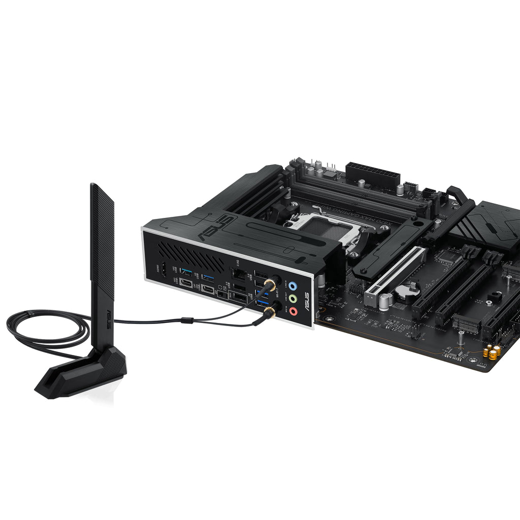 ASUS X870 MAX Gaming WIFI7 AMD AM5 ATX Motherboard, 12+2+1 80A DrMOS, DDR5, PCIe 5.0 x16 Q-Release, 3X M.2, Wi-Fi 7 Q-Antenna, 2.5Gb LAN, USB4® Type-C®, USB-C® 20Gbps, BIOS Flashback™, Aura Sync