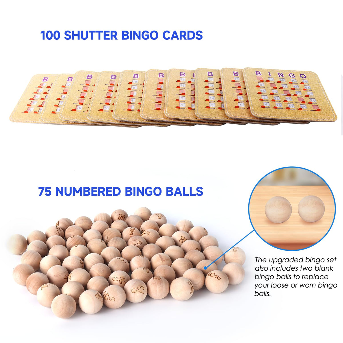 GSE Deluxe Bingo Game Set, Large Brass Cage, 100 Shutter Slide Bingo Cards