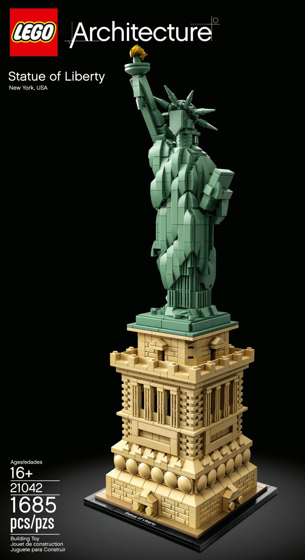 LEGO Architecture Statue of Liberty Model Building Set - Collectible New York City Souvenir, Creative Home Décor or Office Centerpiece, Great Gift Idea for Adults and Teens, 21042