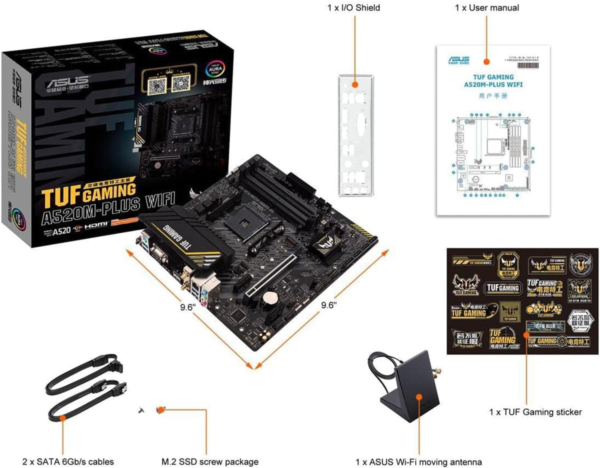 MICRO CENTER AMD 5500 Processor with ASUS TUF Gaming A520M Plus Motherboard