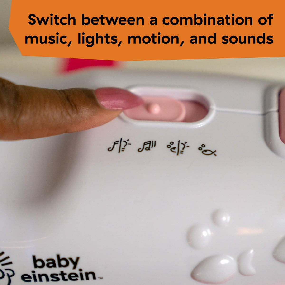 Baby Einstein Sea Dreams Soother Musical Crib Toy and Sound Machine, Pink, Newborn and up