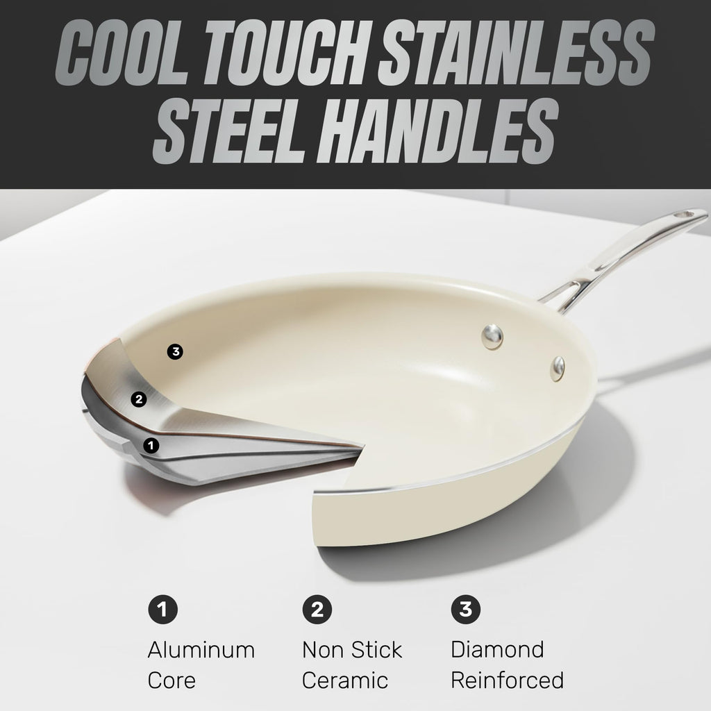 GOTHAM STEEL 20 Pc Ceramic Cookware Set, Diamond and Titanium Coated