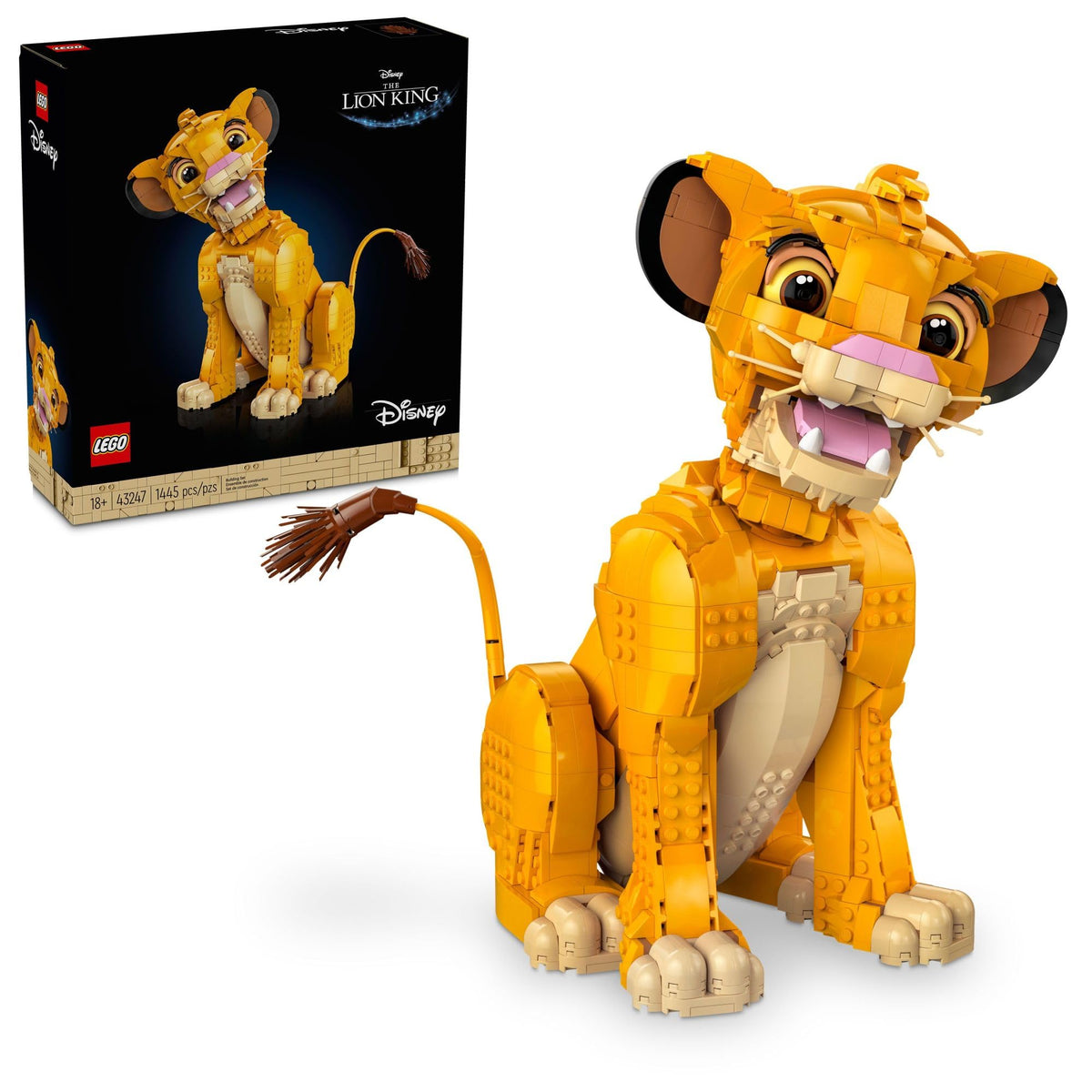 LEGO Disney Young Simba the Lion King Building Sets for Adults - Buildable Figurine for Display, Ages 18+ - DIY Kits & Crafts for Fans of Movie - Collectible Disney Birthday Gift - 43247
