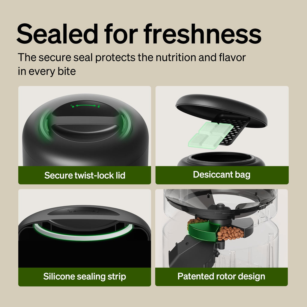 PETLIBRO Automatic Cat Feeder, 5G WiFi Automatic Dog Food Dispenser with Freshness Preservation, 5L Timed Pet Feeder with Low Food Sensor, Up to 10 Meals Per Day, Granary Black