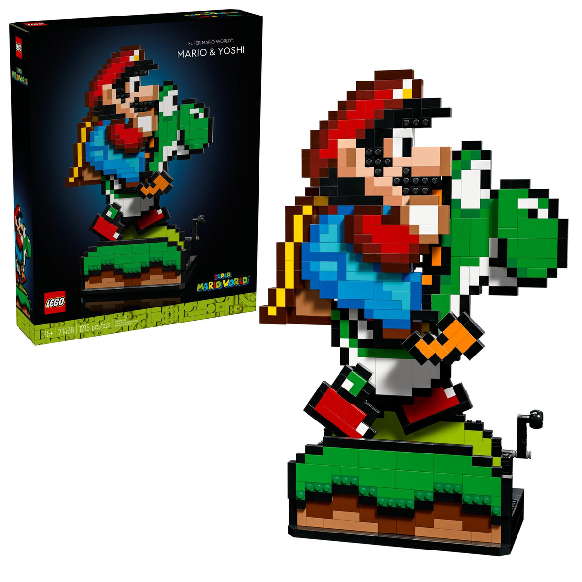 LEGO Super Mario World: Mario & Yoshi Building Set for Adults, Ages 18+ - Gift Idea for Birthdays - DIY Craft for Fans of Nintendo Game - Home or Office Display - 71438