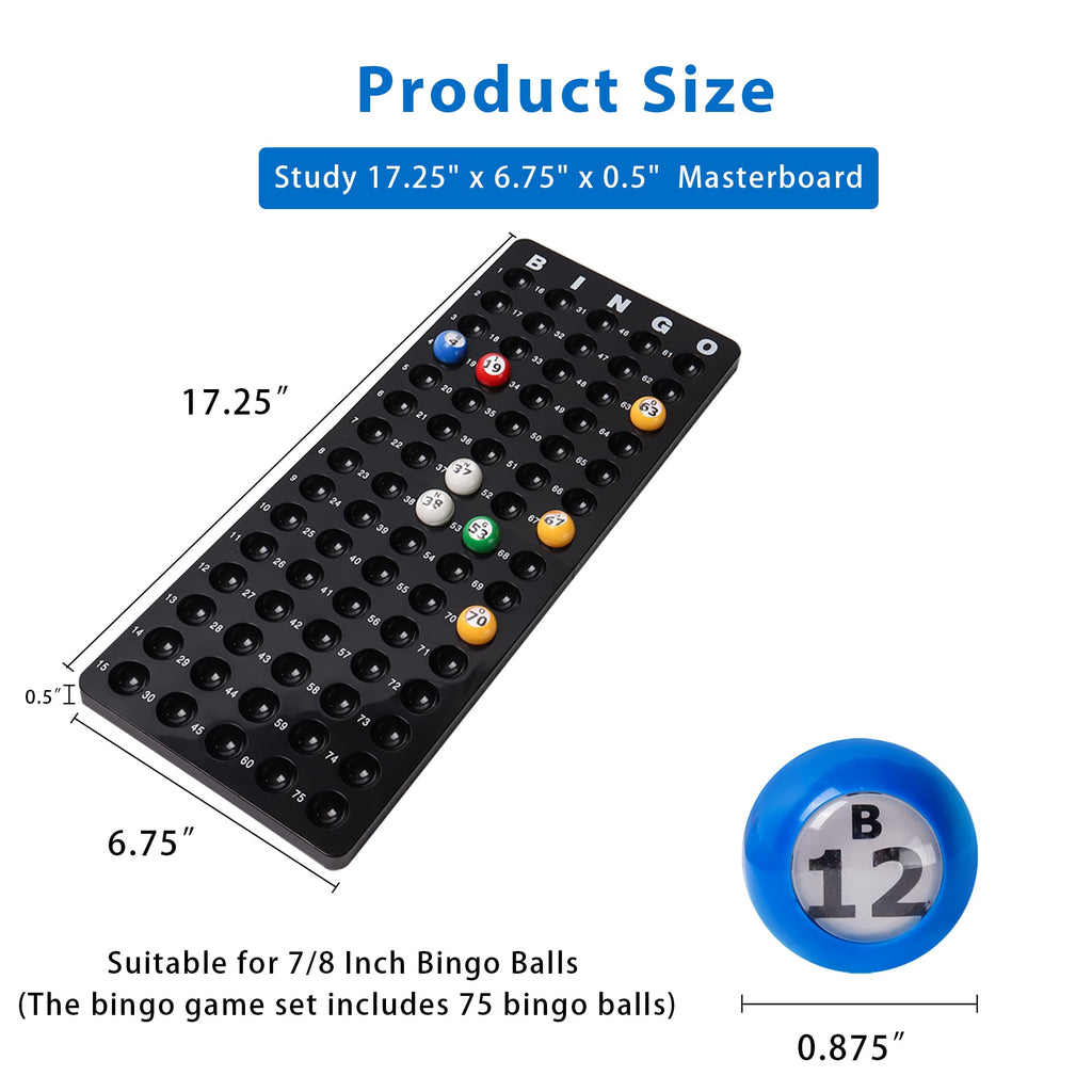 GSE Professional Black Bingo Master Board and 7/8-Inch Multi-Color Balls