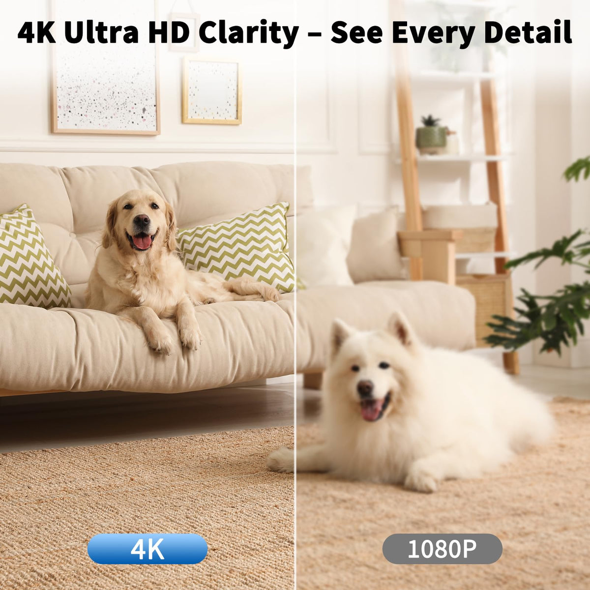 HIGSEEU 4K Smart Camera Charger with 2.4G/5Ghz Dual WiFi, 160° Wide Angle, Motion Detection, Type-C Plug Indoor Security Mini Camera for Home Pets, iOS & Android App