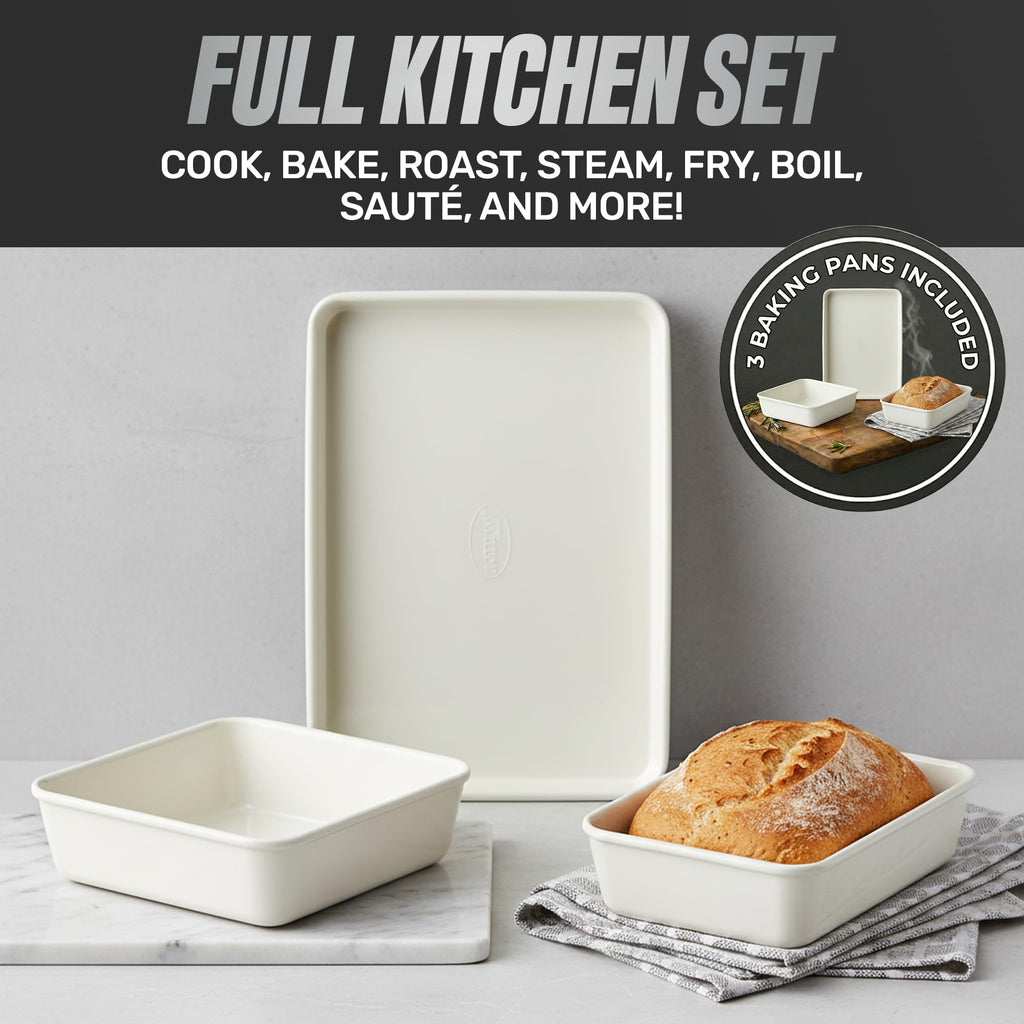GOTHAM STEEL 20 Pc Ceramic Cookware Set, Diamond and Titanium Coated