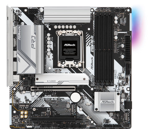 ASRock B760M Pro RS Motherboard DDR5 7200MHz HDMI DisplayPort eDP PCIe Gen5 (Graphics) 14th 13th 12th Gen Intel Core Processors LGA1700 192GB