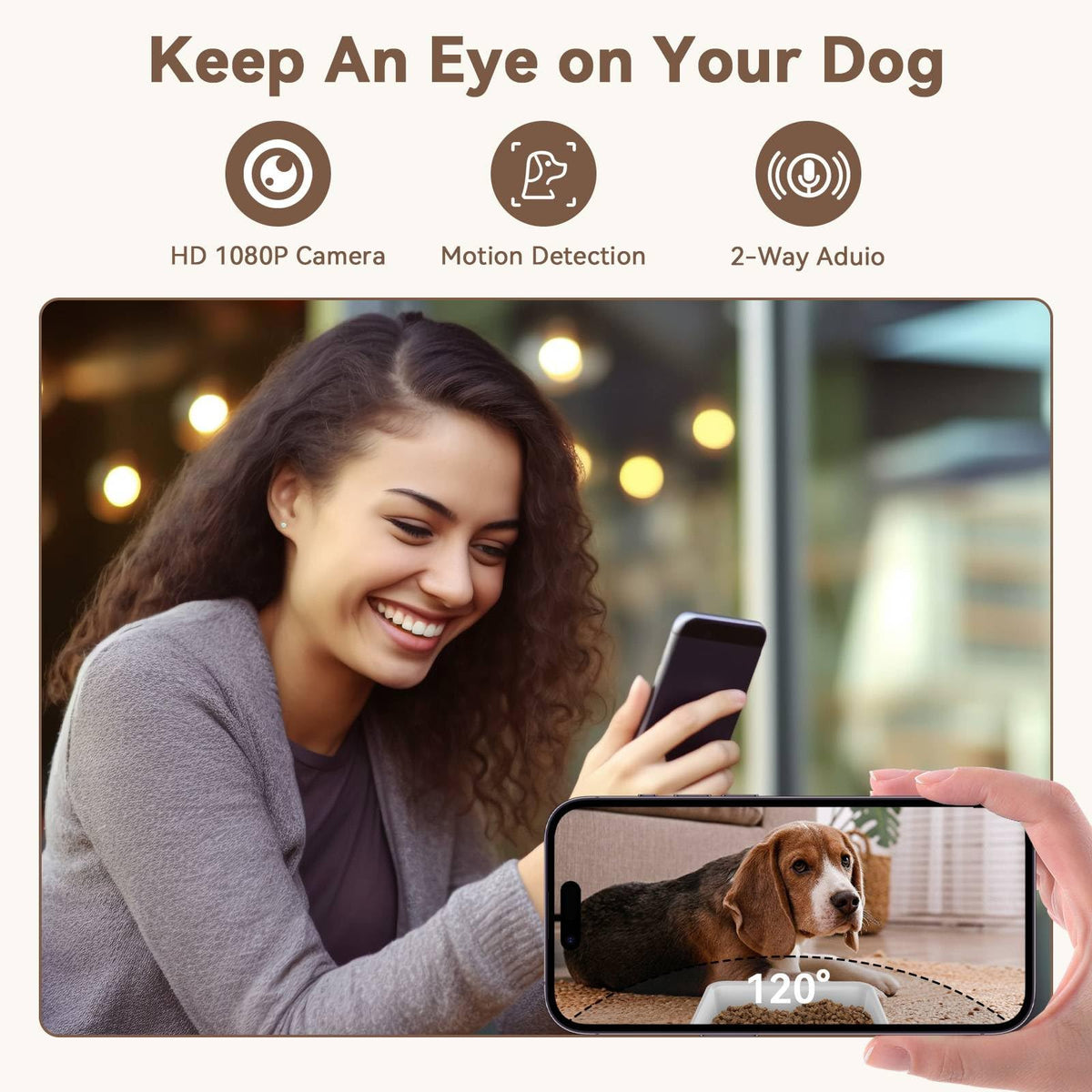 UTCG Automatic Dog Feeder with Camera: 8L/33 Cups 5G WiFi