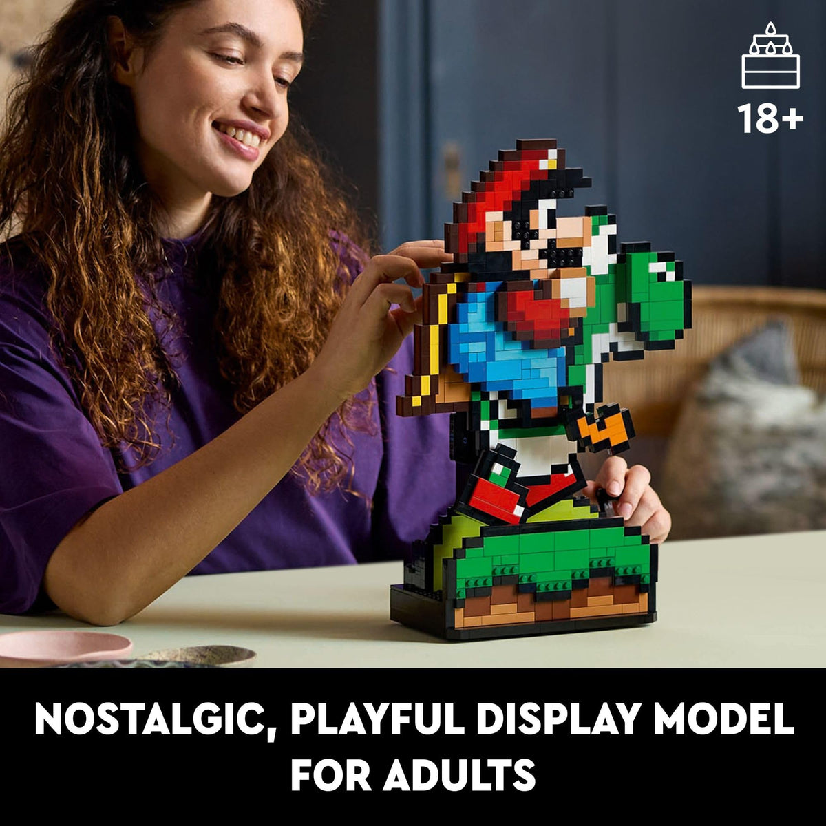 LEGO Super Mario World: Mario & Yoshi Building Set for Adults, Ages 18+ - Gift Idea for Birthdays - DIY Craft for Fans of Nintendo Game - Home or Office Display - 71438