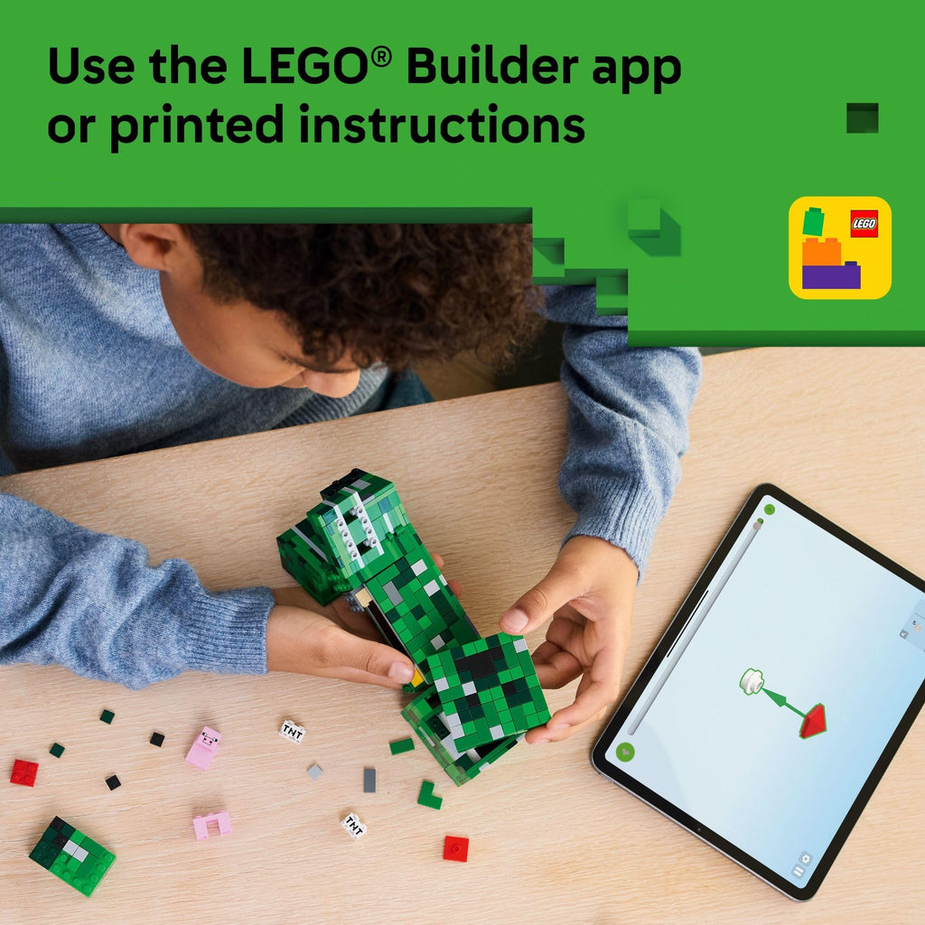 LEGO Minecraft The Creeper Kids Building Toy - Minecraft Toy for Boys & Girls, Ages 10+ - Room Decor for Gamers w/ 1st Version Creeper Minifigure - Gift for Birthdays - 21276