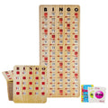 MR CHIPS Jam-Proof Bingo Cards with Sliding Windows, 25 Reusable Shutter Cards, 75 Calling Cards 1 Master Board in Tan Woodgrain Style