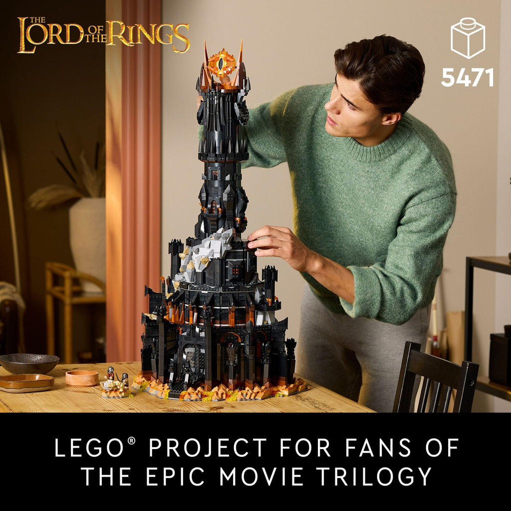 LEGO Icons The Lord of the Rings: Barad-dûr Building Set for Adults - The Lord of the Rings Collectible for Fans - Includes 10 Minifigures - Gift for Men and Women - 10333