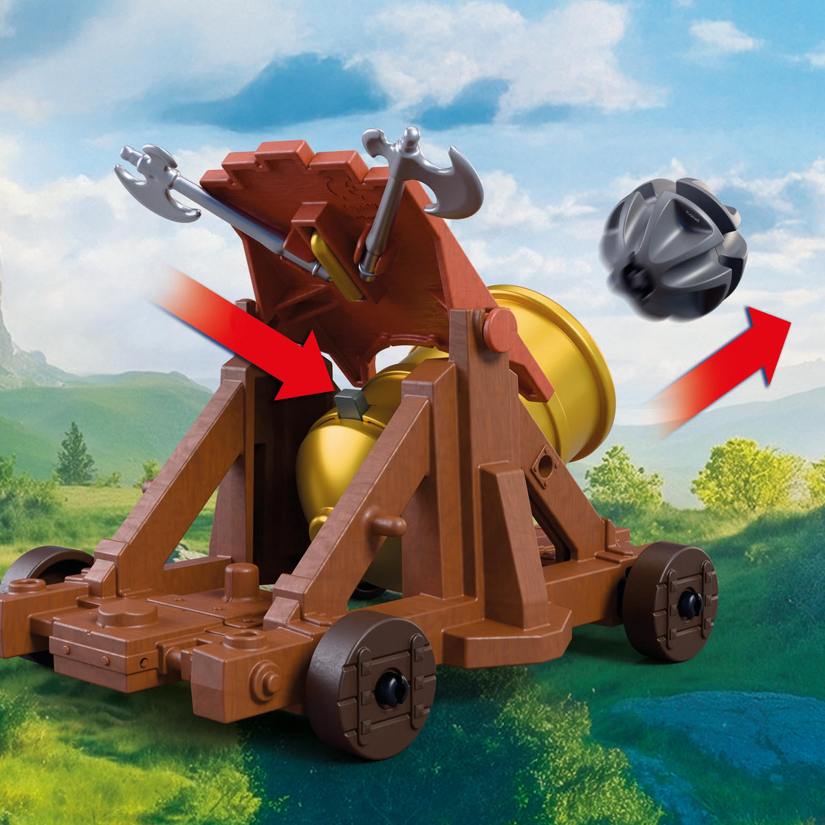 Playmobil | Knights | Lion Knights with Battle Cannon | Cannon with 2 Knights and Firing Function | Knights Toy for Children Aged 4+ | 72115