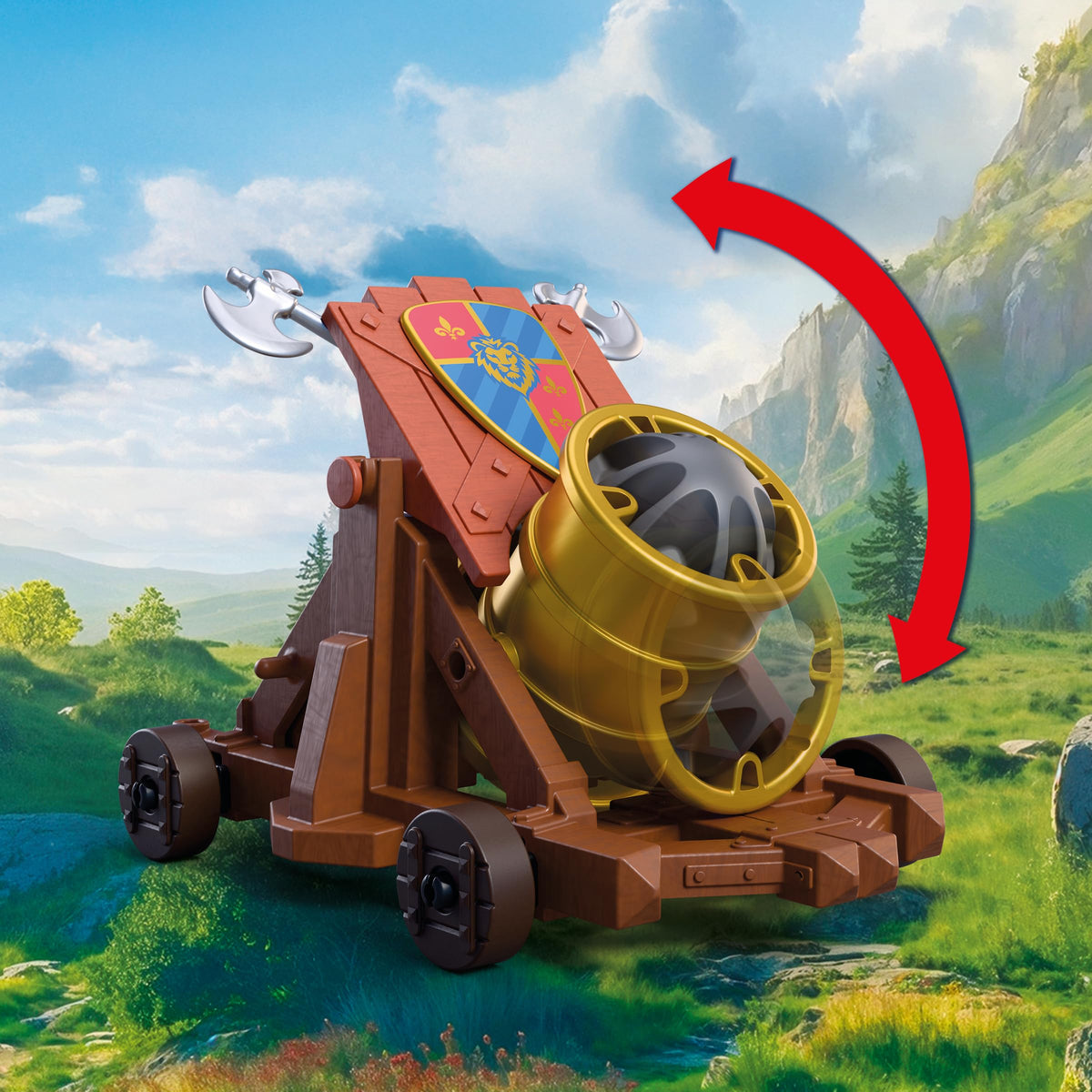 Playmobil | Knights | Lion Knights with Battle Cannon | Cannon with 2 Knights and Firing Function | Knights Toy for Children Aged 4+ | 72115