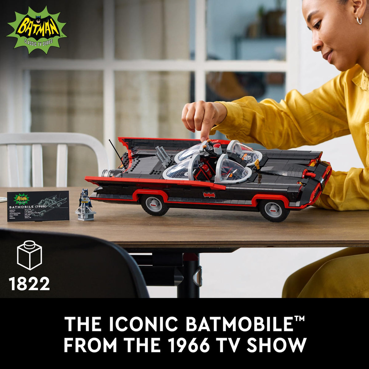 LEGO DC Batman: The Classic TV Series Batmobile, DC Collectible Car, Building Set Inspired by the 1966 Television Show’s Classic Batmobile, Creative Gift for Adults and Super Hero Fans, 76328