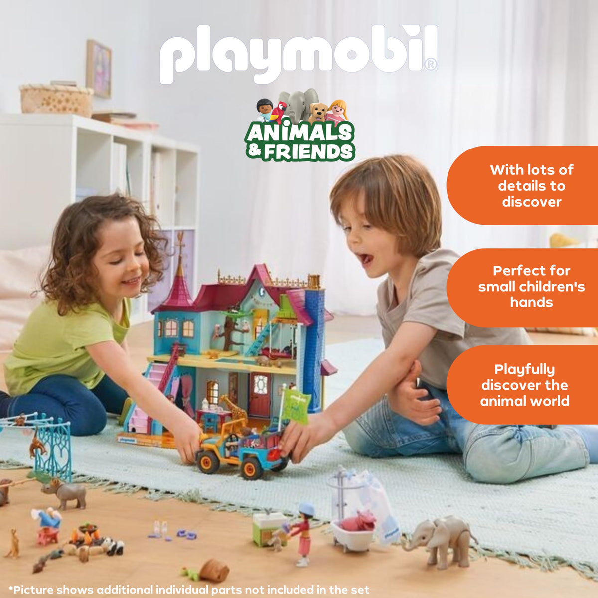 Playmobil | Animals & Friends | Colorful Animal Mansion | Toy from 4 Years | Gift for Children | Encourages Creativity & Interaction with Animals | with Animals, Figures & Accessories | 71852