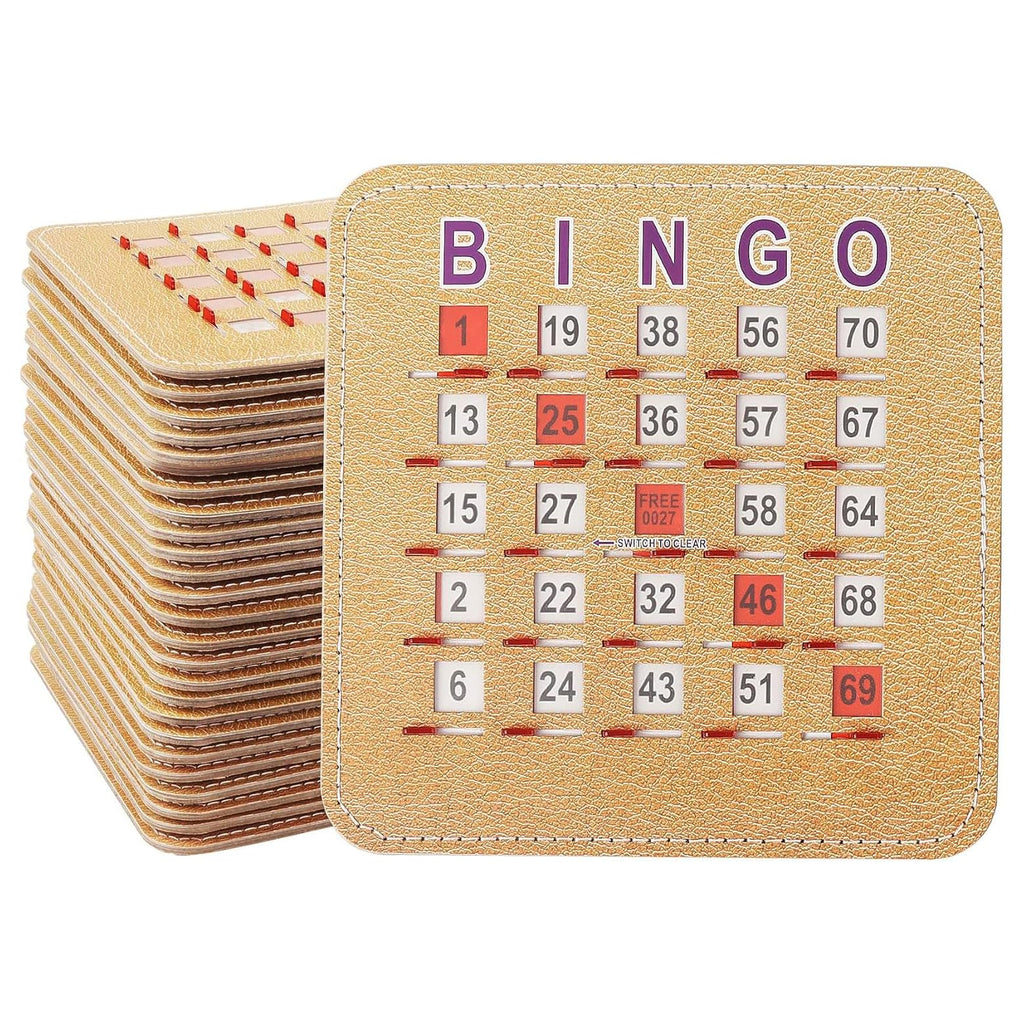 GSE Stitched Bingo Game Cards with Sliding Windows, Reusable Shutter Cards