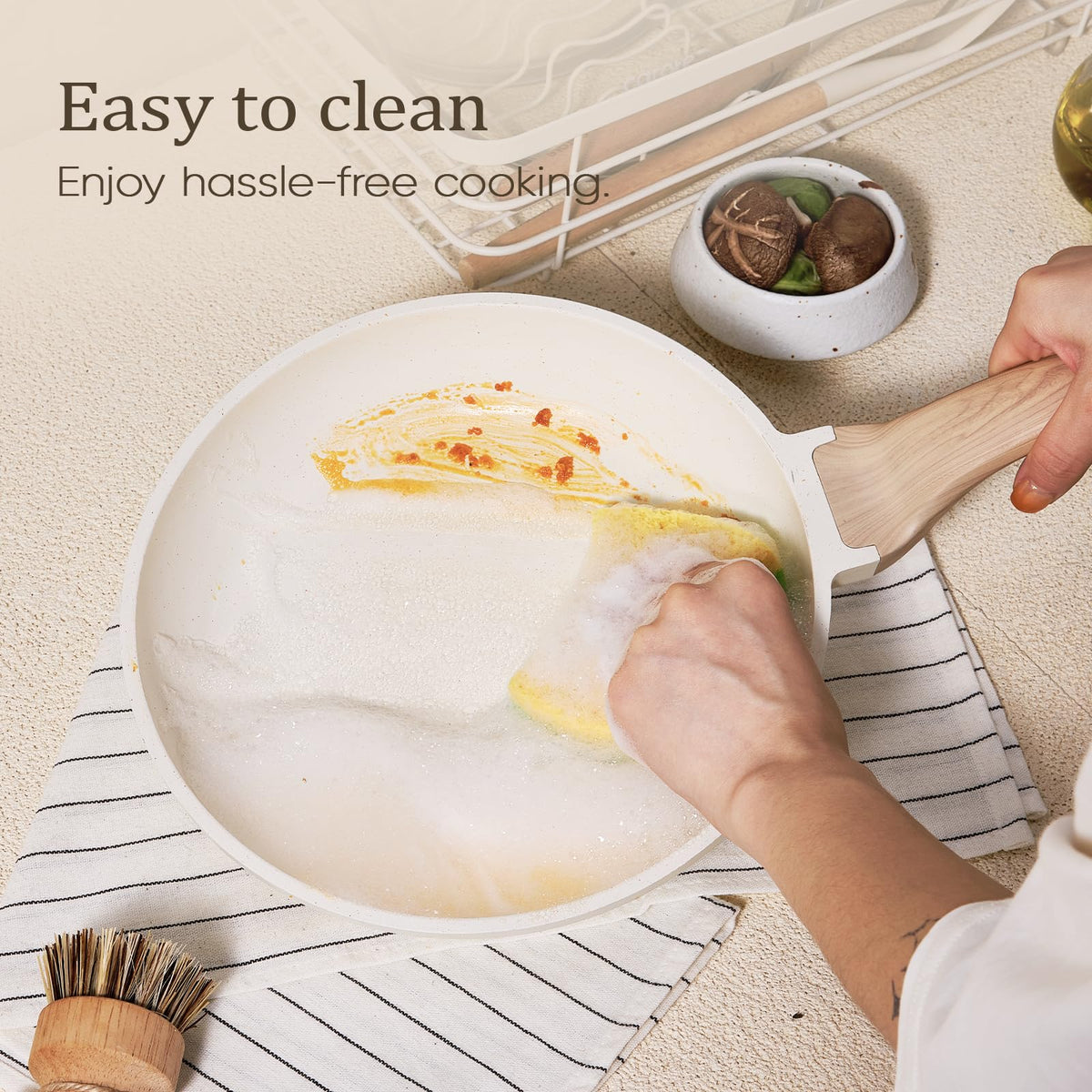 CAROTE 21pcs Pots and Pans Set, Nonstick Cookware Sets, with Egg Pan