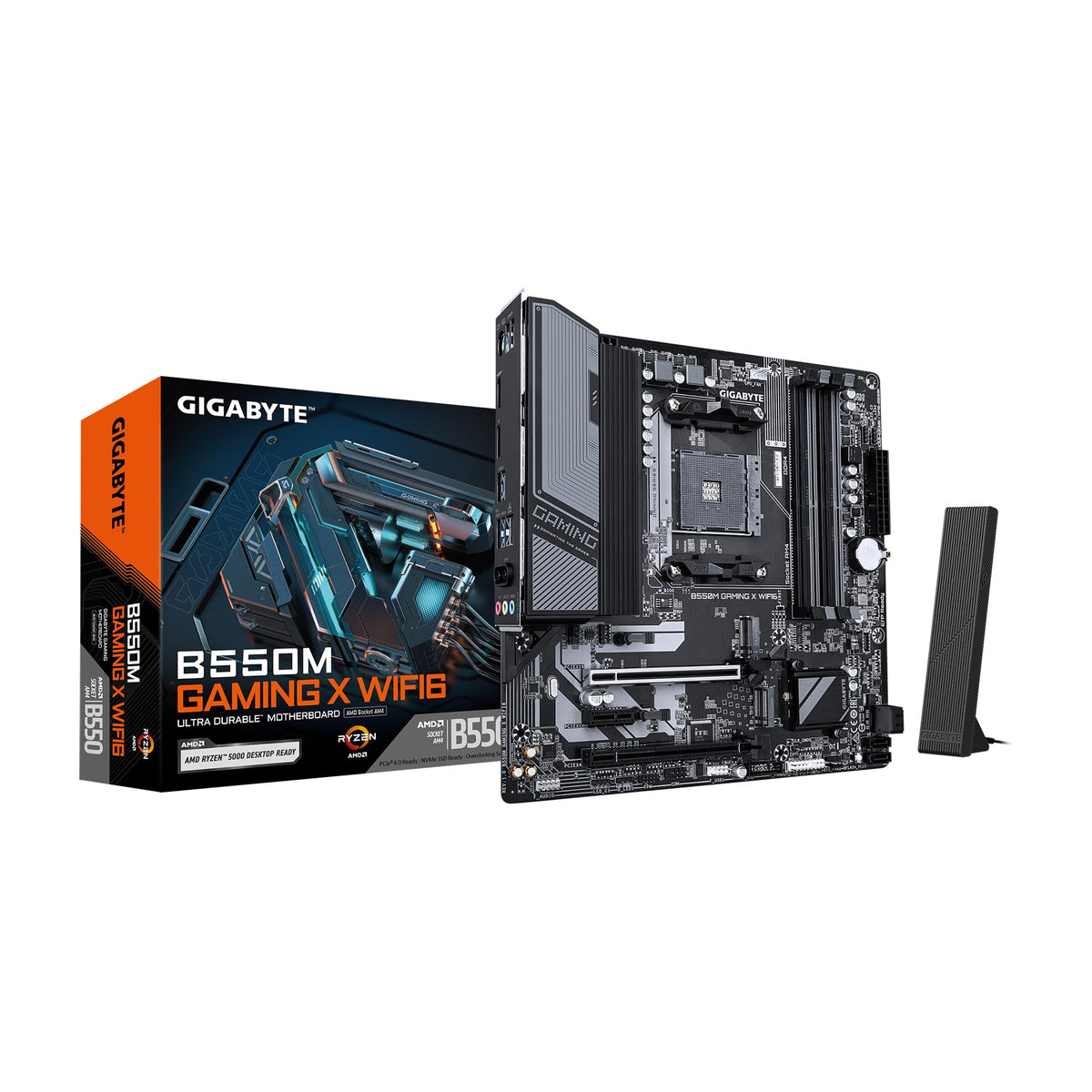 GIGABYTE B550M Gaming X WIFI6 AMD AM4 mATX Motherboard, Supports Ryzen 5000/4000/3000 Series, DDR4, 5+3 Power Phase, 2X M.2, PCIe 4.0, WIFI6, GbE LAN, PCIe EZ-Latch, WiFi EZ-Plug, RGB Fusion
