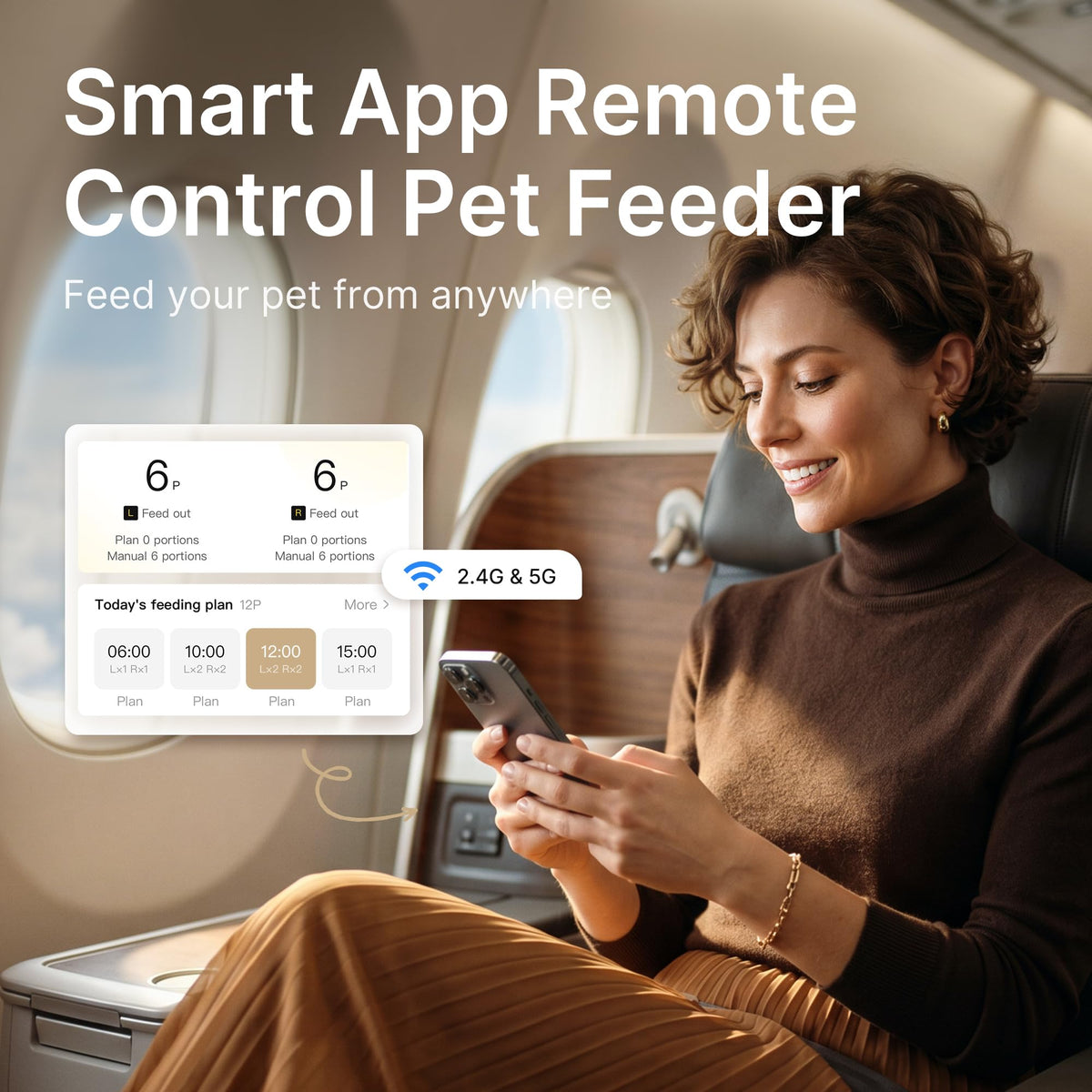 DUDUPET Automatic Cat Feeder for 2 Cats, Dual Cat Feeder with 5G WiFi APP